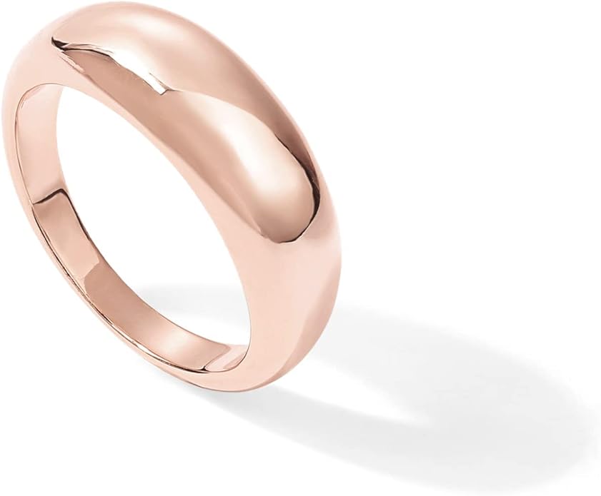 PAVOI 14K Gold Plated Chunky Dome Ring |Puffy Dome Stackable Rings | Chunky Signet Ring for Women