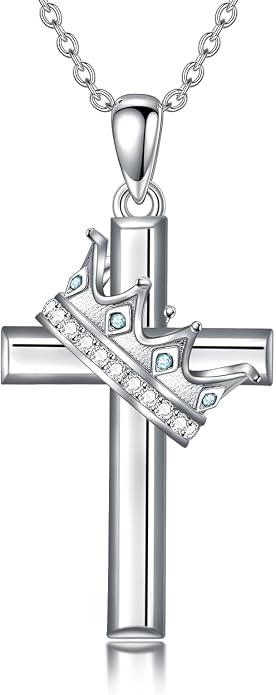 Cross Necklace for Women 925 Sterling Silver Crucifix Pendant Christian Cross Jewelry for Women Men
