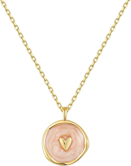 S.Leaf 18K Gold Plated Cubic Zirconia Choker Necklace for Women 925 Sterling Silver Layered Coin Moon Star Heart Circle Crystal Lariat Pendant Necklaces Gifts for Women Trendy