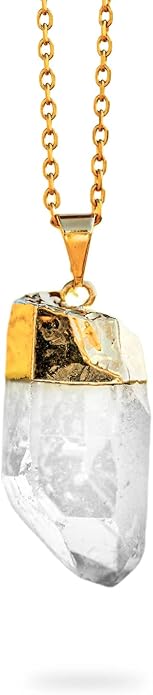 AYANA Clear Quartz Pendant Necklace for Women | The Most versatile, Multipurpose, Powerful Healing Stone | Crown Chakra | Aries Birthstone | Handmade with Ethically Sourced Raw Natural Pure Gemstone