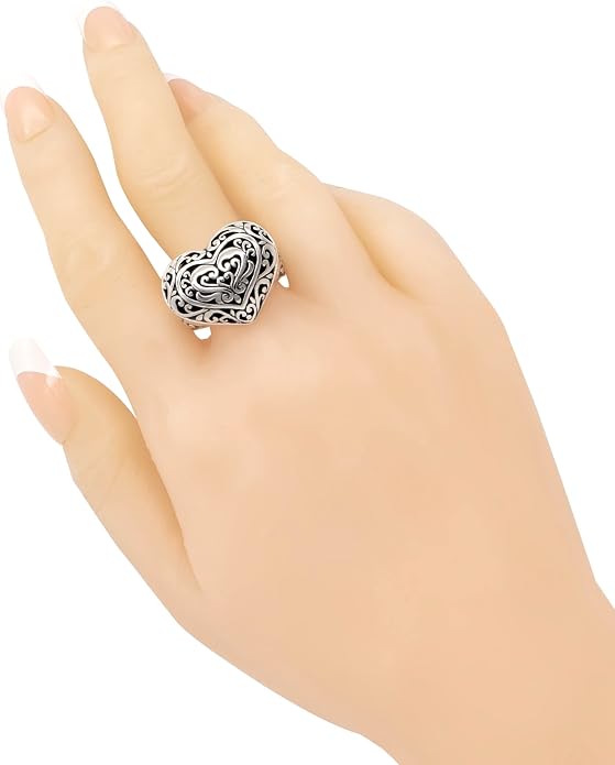 DEVATA Gold or Rhodium Plated Sterling Silver 925 – Eternity, Band Ring for Women – Heart, Knot, Clover, Infinity, Mariner, Cable, Curb, Cuban, Figaro, Daisy, Rope, Ribbed, Dome