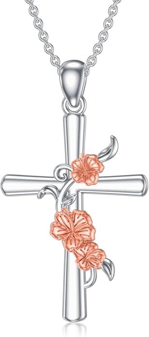 Cross Necklace for Women 925 Sterling Silver Crucifix Pendant Christian Cross Jewelry for Women Men