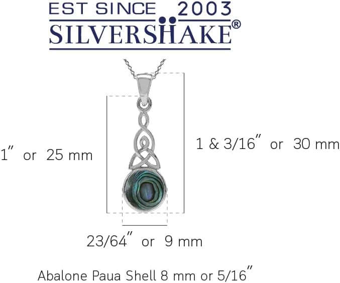 Silvershake 8MM Round Shape Gemstone White Gold Plated or Yellow Gold Plated 925 Sterling Silver Triquetra Celtic Knot Pendant or Pendant with 18 Inches Chain Necklace Jewelry for Women