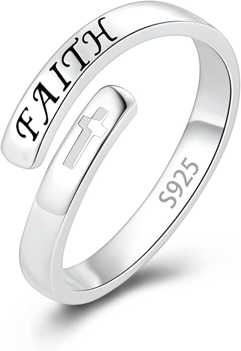 Fookduoduo 925 Sterling Silver Ring Inspirational Jewelry adjustable Wrap Open Rings for Women