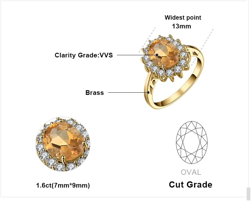 JewelryPalace Princess Diana Kate Middleton Class Gemstone Birthstone Sapphire Halo Engagement Rings for Women, Anniversary 14K White Yellow Rose Gold Plated 925 Sterling Silver Promise Rings for Her