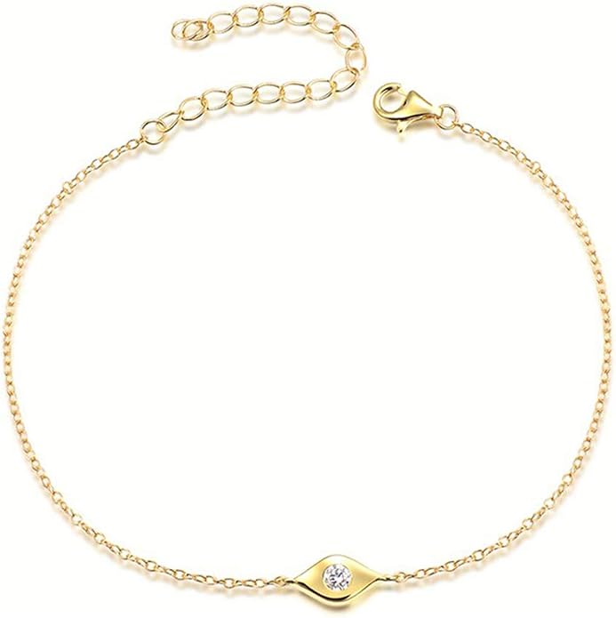 Dainty Evil Eye Bracelet Sterling Silver Bracelets