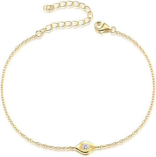 Dainty Evil Eye Bracelet Sterling Silver Bracelets