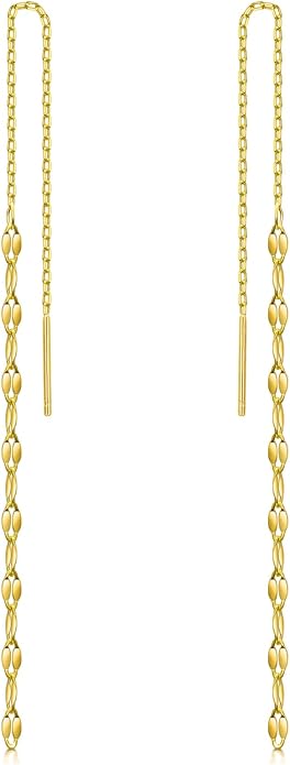 VONALA Moon Star Threader Earrings Sterling Silver Long Earrings for Women Hypoallergenic Tassel Chain Earrings for Teen Girls