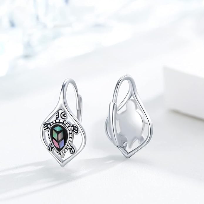 Cute Animal Leverback Earring 925 Sterling Silver Summer Bohemia Beach Theme Earrings for Women