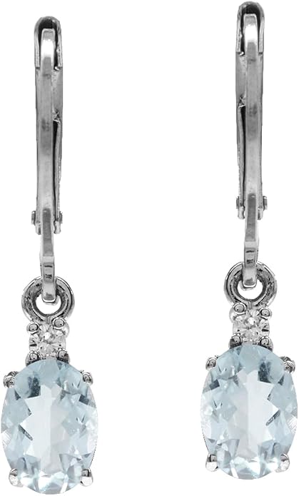 Silvershake White Gold Plated 925 Sterling Silver Leverback Earrings