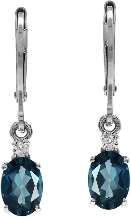 Silvershake White Gold Plated 925 Sterling Silver Leverback Earrings