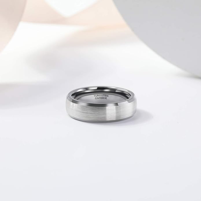 TRUMIUM 4mm 6mm 8mm Tungsten Ring Wedding Band for Men Women Engraved I Love You Matte Brushed Comfort Fit Size 4-15