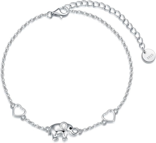 Ankle/Bracelet for Women Sterling Silver Sea Turtle/Butterfly/Mustard Seed/Sister/Sunflower/Elephant Gifts for Birthday Summer Beach Jewelry for Mom Wife Daughter Friend