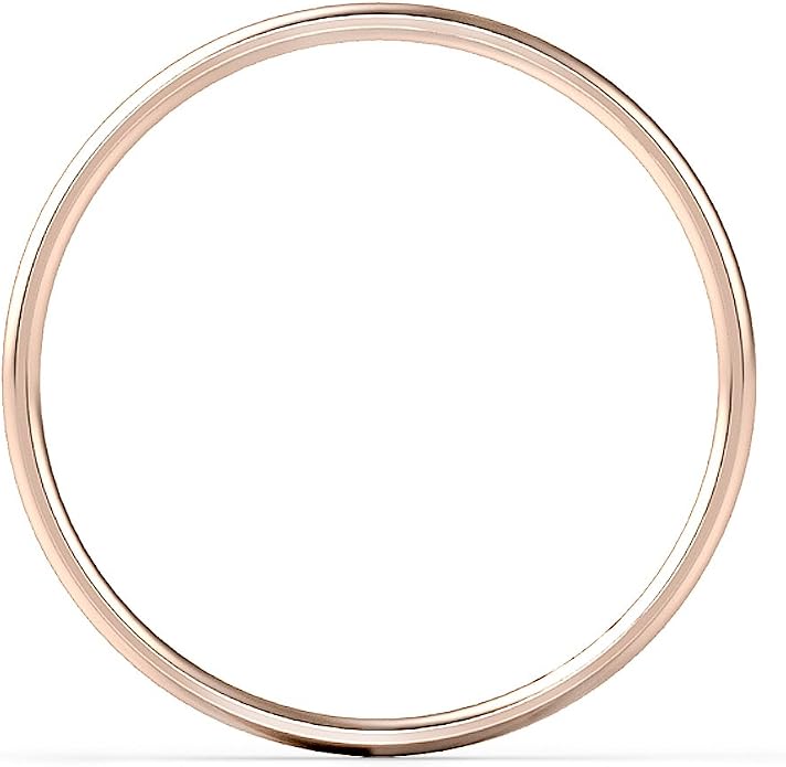 10K White/Yellow/Rose Gold 2MM Round Dome Wedding Band Ring