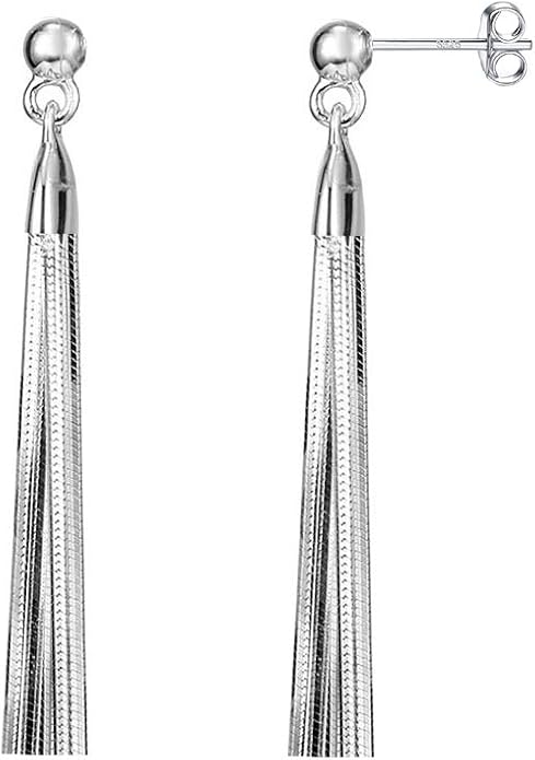Savlano 925 Sterling Silver 18k Gold Plated Dangle Drop Tassel Stud Earrings For Women and Teens Comes In White Gold, Yellow Gold & Rose Gold Colors Comes With Savlano Gift Box