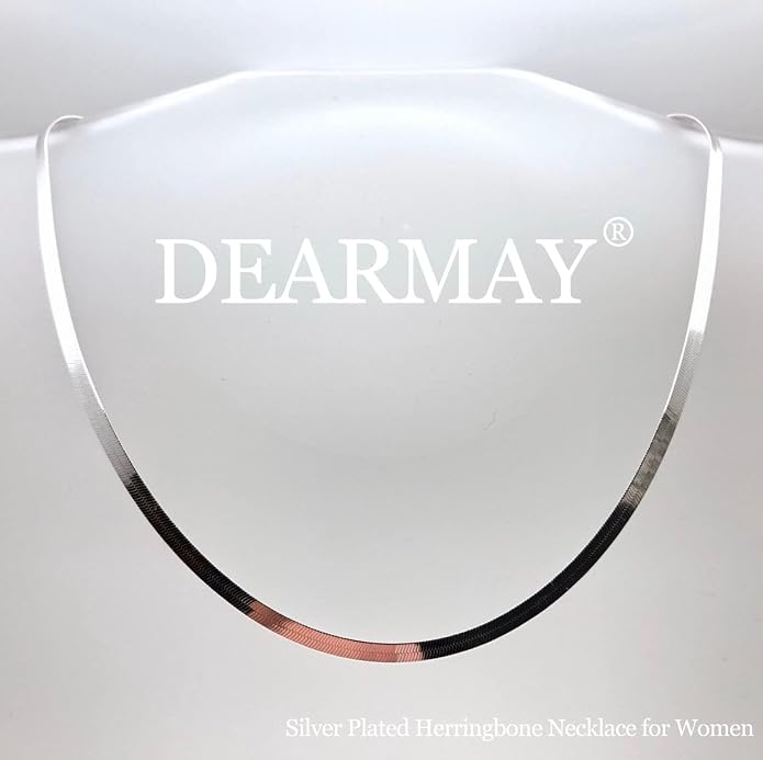 DEARMAY 14K Gold Plated Herringbone Necklaces for Women, Dainty Gold Snake Choker Chain Non Tarnish Trendy Simple Thin & Chunky Options Neckalce 1.5/3/5/6/8mm Chain Jewelry for Gifts