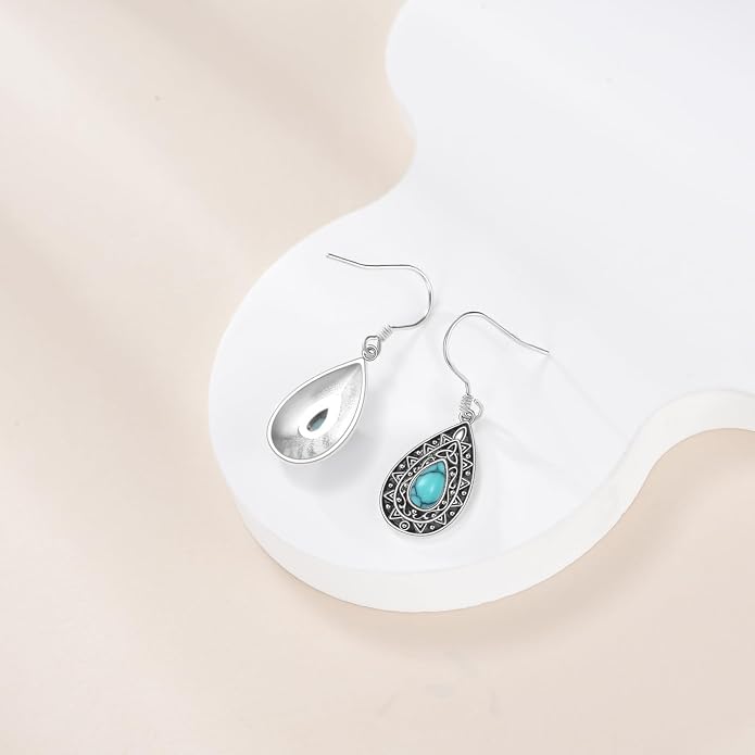 925 Sterling Silver Leverback Earrings Vintage Filigree Dangle Drop Earrings Jewelry Birthday Gifts for Women