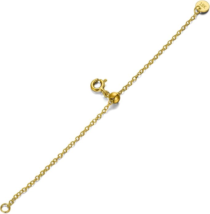 1pc 925 Sterling Silver 1.5mm Necklace Extender Chain 4inch Bracelet Anklet Single Bead Extension Adjustable Length
