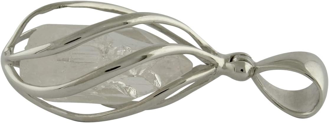 Starborn Gemstone teardrop Style Cage Pendant Sterling Silver