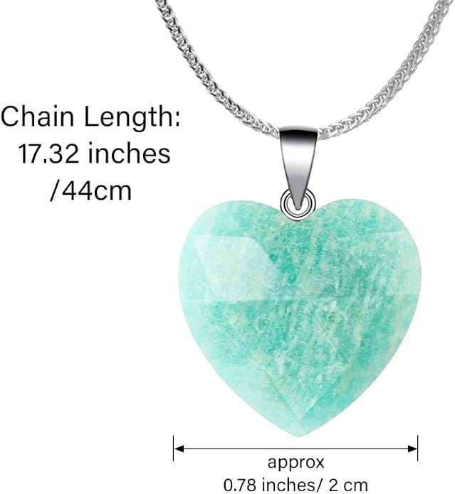 iSTONE 925 Sterling Silver Natural Crytral for Womens Pendant Necklace, Gemstone Birthstone with 17.8" Silver Chain Ladies