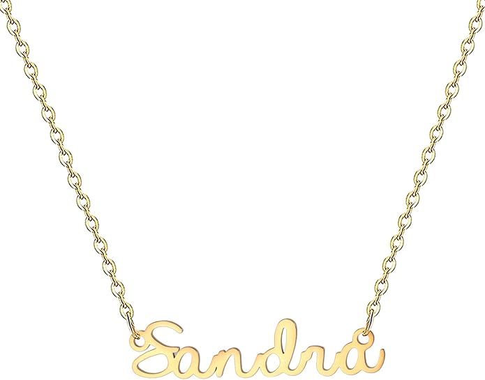 MOMOL 18K Gold Plated Stainless Steel Name Necklace Personalized Custom Name Necklace Customized Nameplate Necklace for women