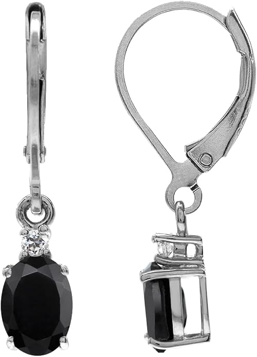 Silvershake White Gold Plated 925 Sterling Silver Leverback Earrings