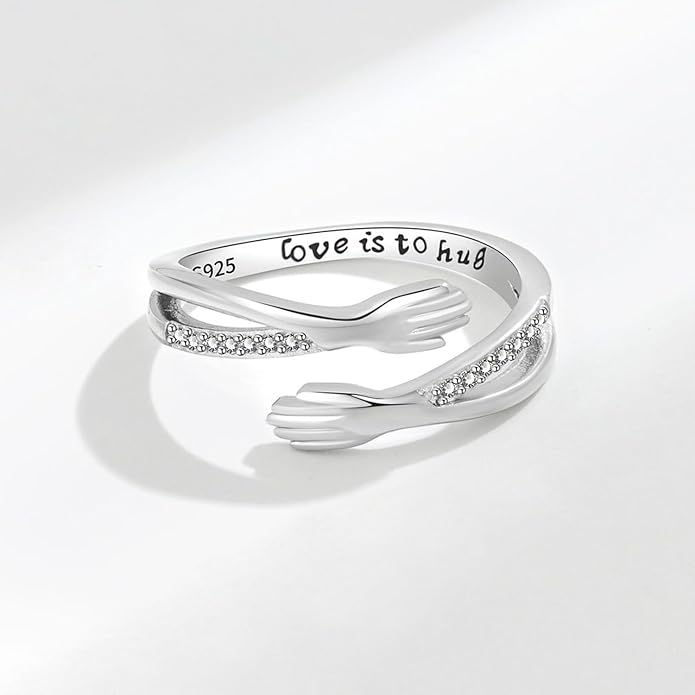 925 Sterling Silver Ring Minimalist Adjustable Rings Band Handmade Rings for Women Girls