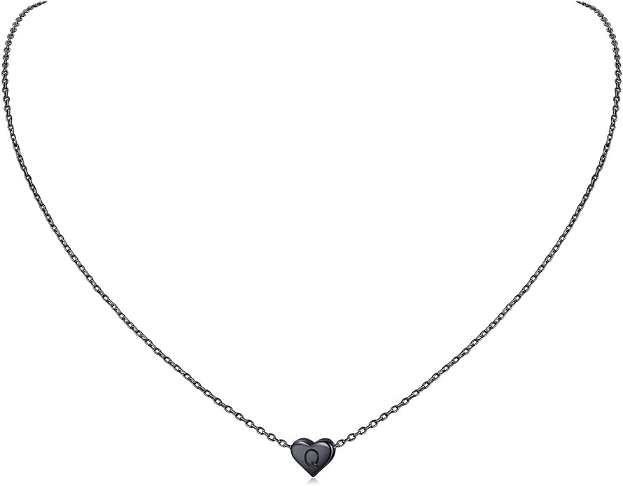 ChicSilver 925 Sterling Silver Heart Initial Necklaces for Women -Dainty Personalized Heart Pendant Letter Alphabet Necklace for Women