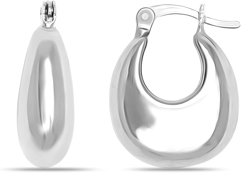 LeCalla 925 Sterling Silver Hoops Earrings | Hollow-Puff Shrimp Earring Hoops | Women's Gold-Plated Jewelry | Lightweight Electroforming Hoop Earring Jewelry for Birthday