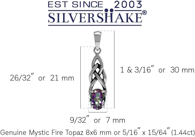 Silvershake 8X6mm Oval Shape Birthstone Gemstone Antique Finishing or Yellow Gold Plated 925 Sterling Silver Celtic Knot Weave Solitaire Pendant or Pendant with 18 Inch Chain Necklace Jewelry for Women