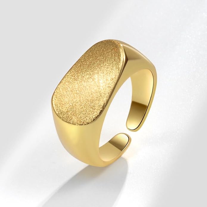YBMYCM 3-10Pcs Dome Rings Set Chunky Gold Ring for Women Men 14k Gold Plated Thick Adjustable Statement Ring Gold/Silver