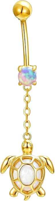 Opal CZ Dangle Belly Button Rings for Women 925 Sterling Silver 16G Heart Teardrop Sun Navel Rings Belly Piercing Jewelry Gift