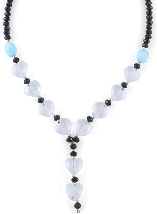 925 Sterling Silver Handmade Gemstone Necklace with Natural Heart-Shaped Beads – Dainty Jewelry for Women