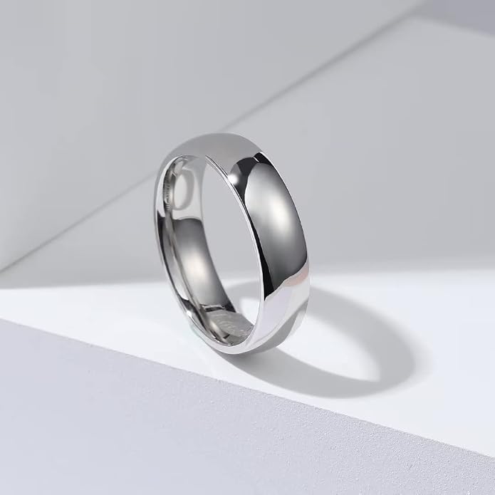 King Will 316L Stainless Steel Wedding Band for Men Women-2-8mm Width Wedding Ring in Black/Sliver/Gold Plated Laser I Love You High Polished Dome Style Promise Ring Comfort Fit Size 4-15