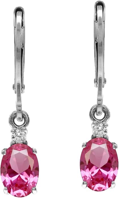 Silvershake White Gold Plated 925 Sterling Silver Leverback Earrings