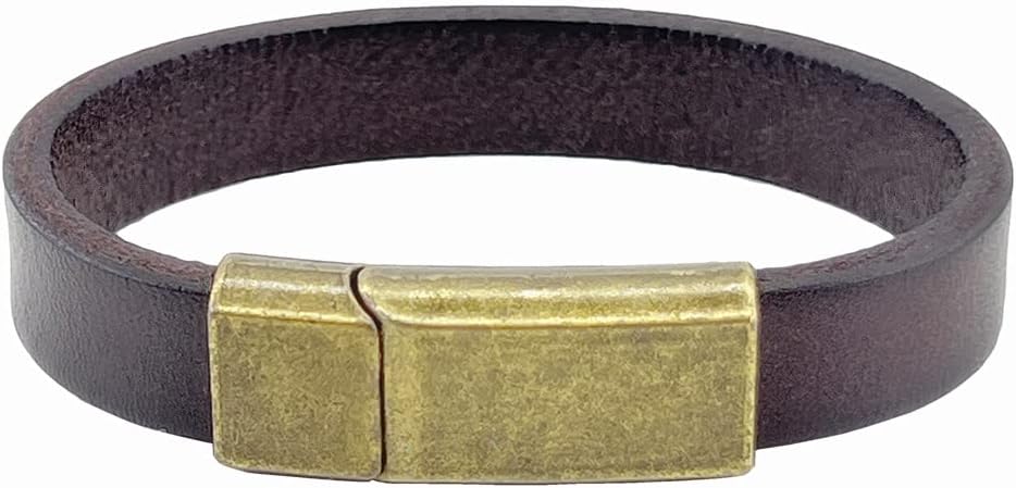 Mens Genuine Leather Bracelet - Handmade Adjustable Leather Cuff Bracelet punk Style leather wrap Wristband for Men