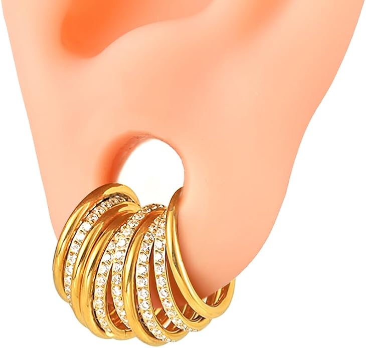 Casvort 5/10 PCS 16G Seamless Septum Nose Piercing Rings Zirconia Segment Tragus Hoop Rings 316 Stainless Steel Helix Ring Stack Clickers Ear Plugs Hangers Women Body Jewelry