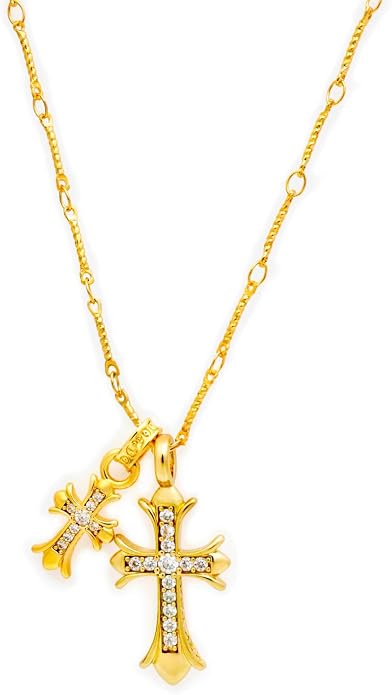 14K Gold Plated Paper Clip Chain Link Necklace Satellite Cross Key Starfish Turquoise Heart Necklace for Women
