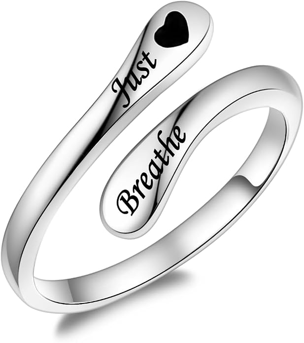 Fookduoduo 925 Sterling Silver Ring Inspirational Jewelry adjustable Wrap Open Rings for Women