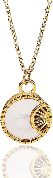 Unisex Celestial Gold Pendant Necklaces, Sun/Moon/Star/Angle Celestial Elements Unisex Choker Gold Lover Chains for Men and Women Jewelry