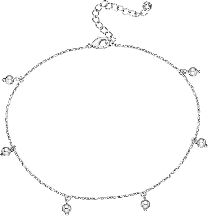 PAVOI 14K Gold Plated Anklet for Women - Trendy Link Chain Ankle Bracelet Summer Jewelry - Boho Dainty Anklets with Cubic Zirconia, Beaded, Evil Eye, Star, Station, Pearls Adjustable Gold Jewelry