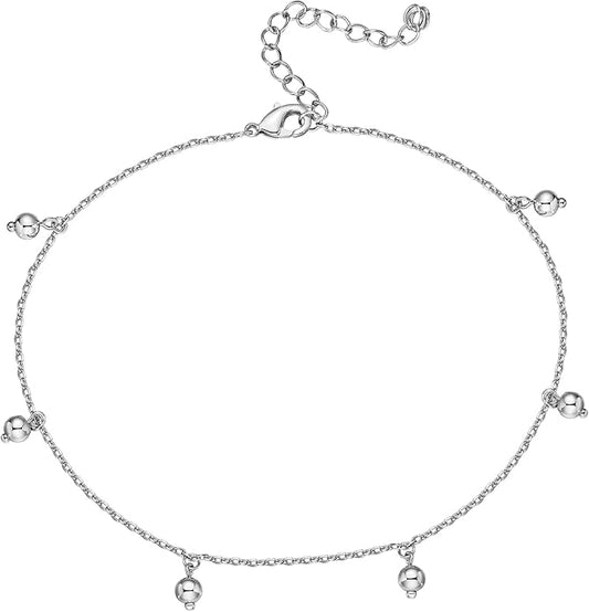 PAVOI 14K Gold Plated Anklet for Women - Trendy Link Chain Ankle Bracelet Summer Jewelry - Boho Dainty Anklets with Cubic Zirconia, Beaded, Evil Eye, Star, Station, Pearls Adjustable Gold Jewelry