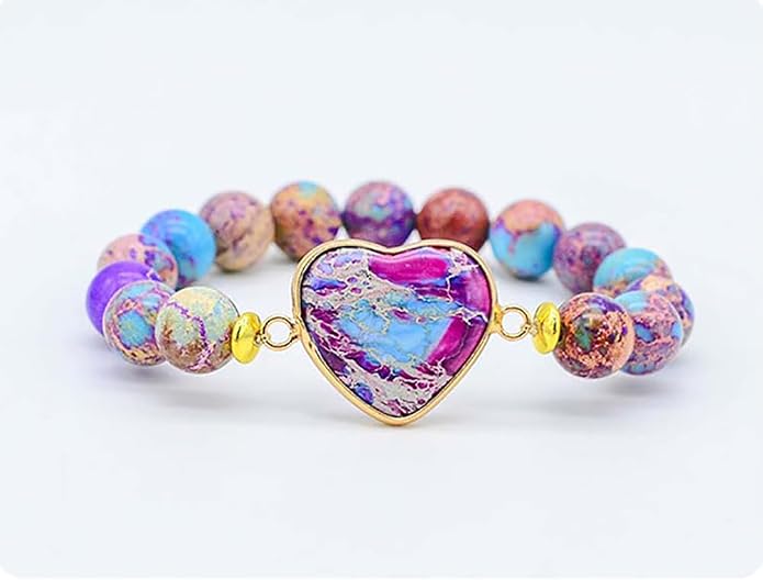 Women Wrap Bracelet Boho Natural Jasper Crystal Stone Beads Strand Bracelets