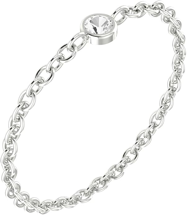 14k Gold Chain Rings for Women with Natural 2.2mm Birthstone, Women's Statement Rings, Chain Rings