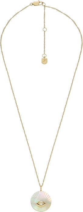 Fossil Women's Gold-Tone Stainless Steel Pendant Chain Necklace for Women