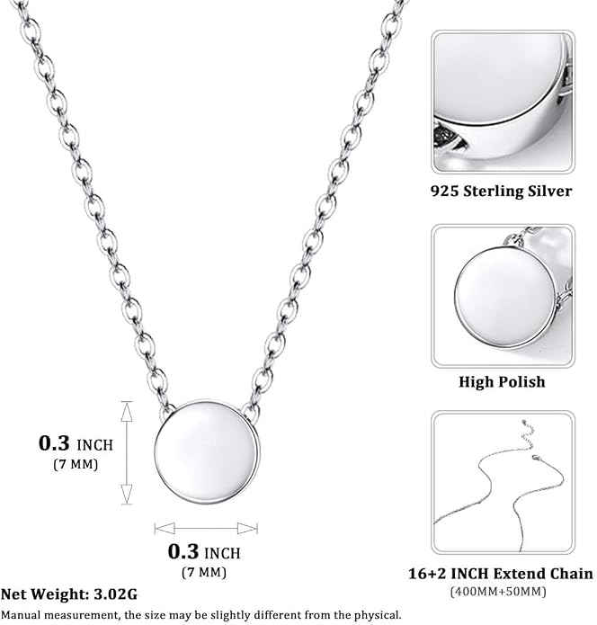 ChicSilver 925 Sterling Silver Cross/Heart/Butterfly/Star/Moon Necklace for Women, Hypoallergenic Dainty Small Silver Pendant Necklaces (with Gift Box)