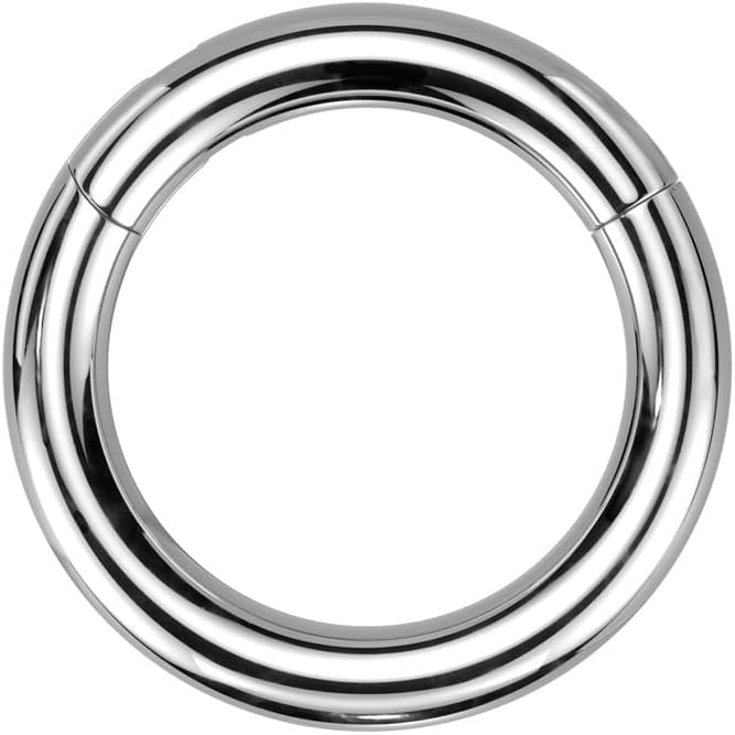 Pierced Owl 12GA-00GA Large Gauge F136 Implant Grade Titanium 12mm Diameter Hinged Segment Clicker Ring