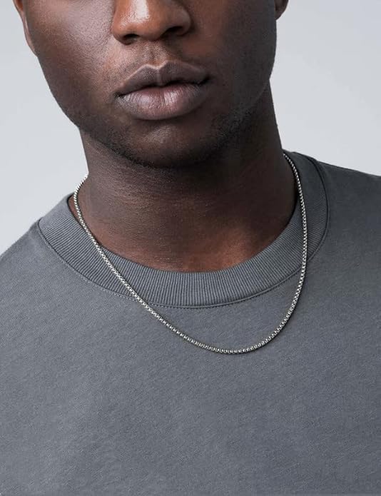 925 Sterling Silver Box Chain Lobster Clasp 2/3/4/5mm Necklace for Women Mens Box Chain Silver/14K Gold Plated Plated Necklace Chain Diamond Cut 16-30 Inches