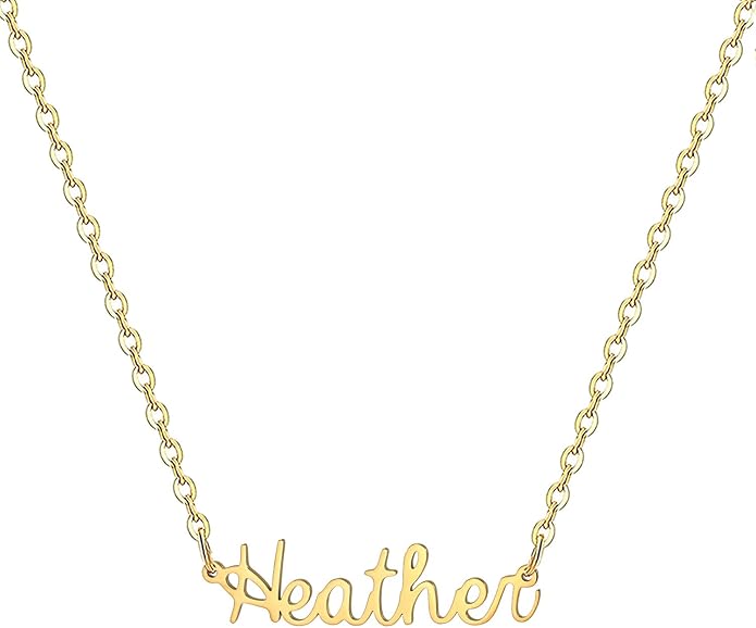 MOMOL 18K Gold Plated Stainless Steel Name Necklace Personalized Custom Name Necklace Customized Nameplate Necklace for women