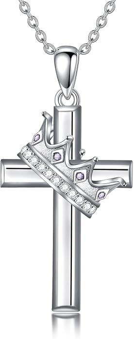 Cross Necklace for Women 925 Sterling Silver Crucifix Pendant Christian Cross Jewelry for Women Men